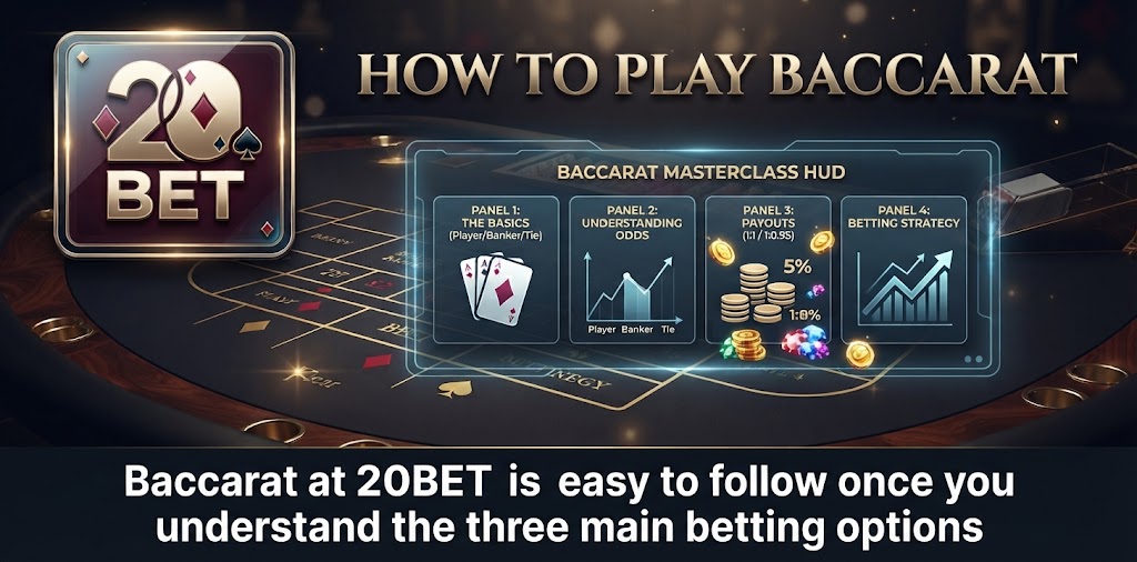 Baccarat at 20BET is easy to follow once you understand the three main betting options