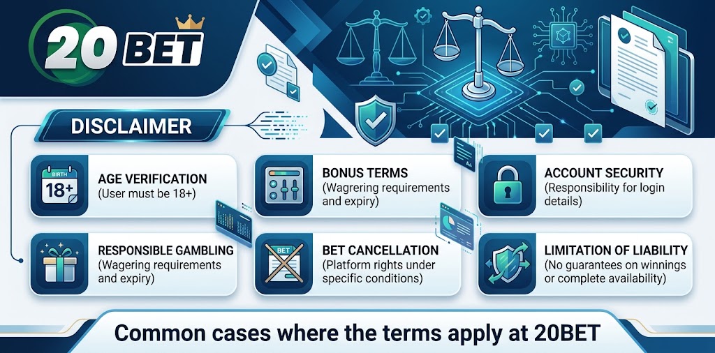 Common cases where the terms apply at 20BET