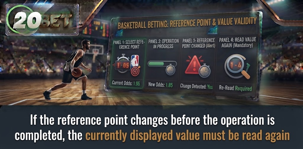 If the reference point changes before the operation is completed, the currently displayed value must be read again
