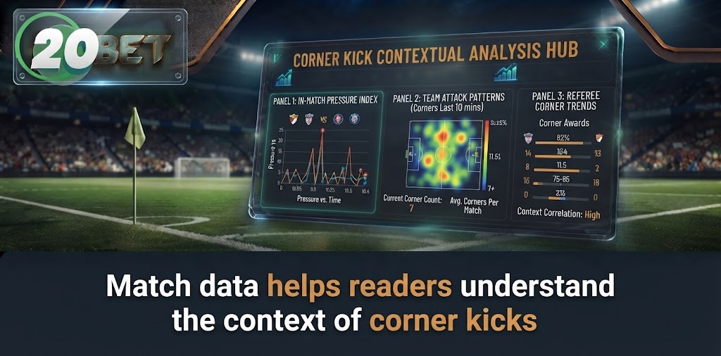 Match data helps readers understand the context of corner kicks