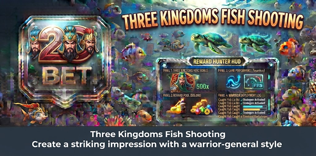 Three Kingdoms Fish Shooting Create a striking impression with a warrior-general style