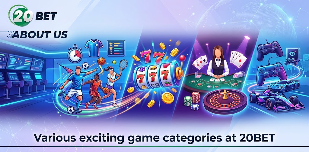 Various exciting game categories at 20BET